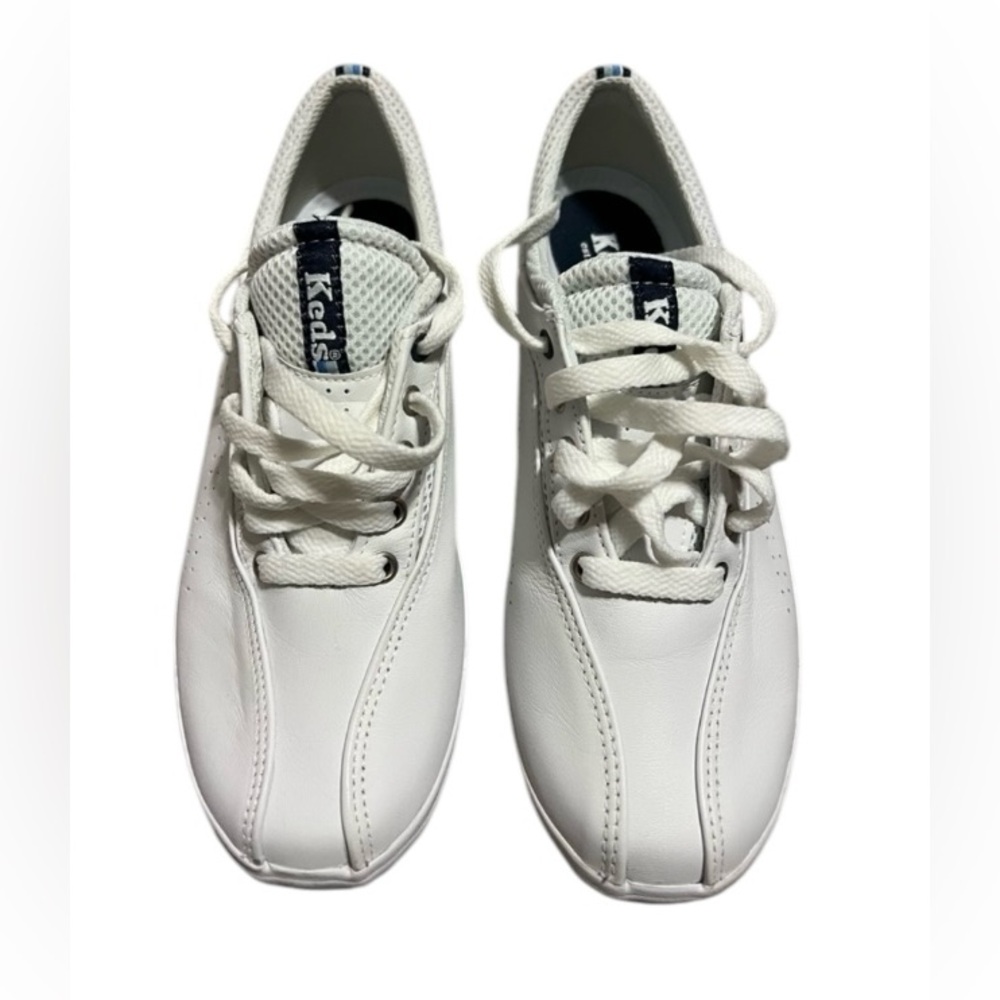Keds White Leather Lace-Up Perforated Sneaker - Picture 6 of 6